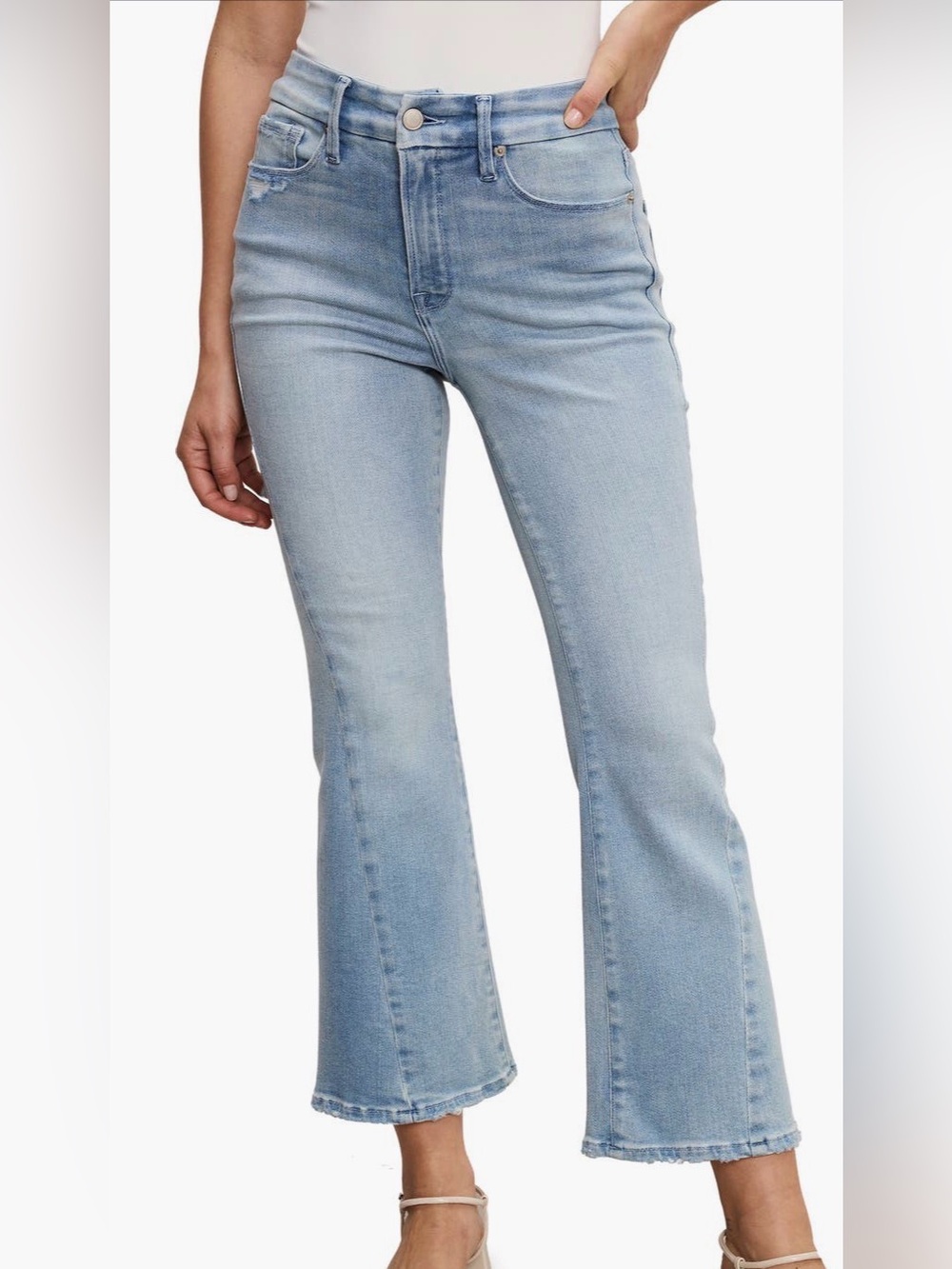 NWT Good American Good Legs Crop Mini Boot